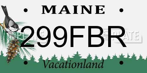 299FBR Maine License Plate