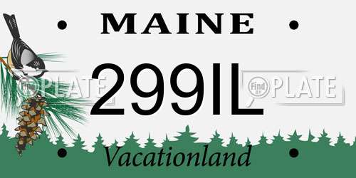 299IL Maine License Plate
