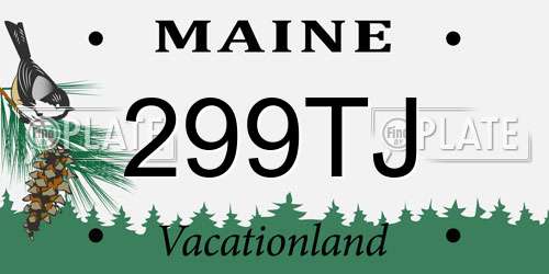 299TJ Maine License Plate