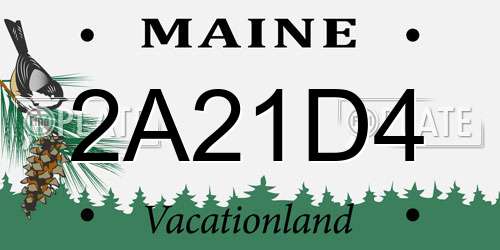 2A21D4 Maine License Plate