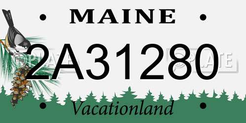2A31280 Maine License Plate