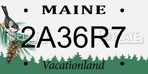 2A36R7 Maine License Plate
