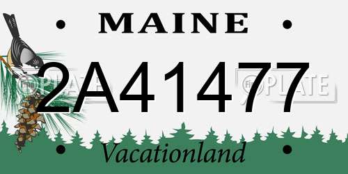 2A41477 Maine License Plate