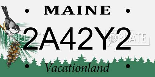 2A42Y2 Maine License Plate