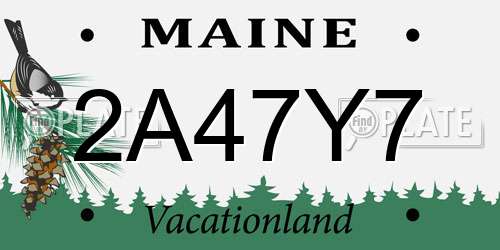 2A47Y7 Maine License Plate