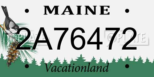 2A76472 Maine License Plate