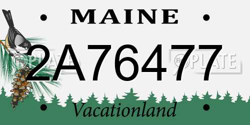 2A76477 Maine License Plate