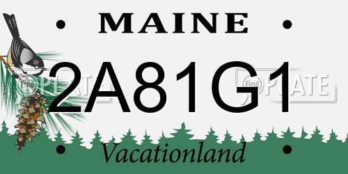 2A81G1 Maine License Plate