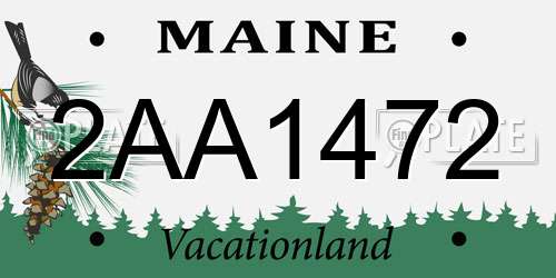 2AA1472 Maine License Plate