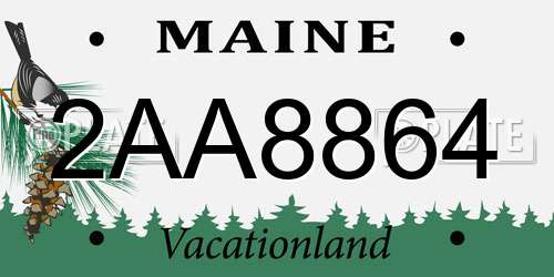 2AA8864 Maine License Plate