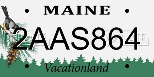 2AAS864 Maine License Plate
