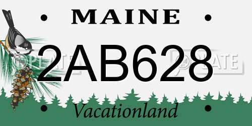 2AB628 Maine License Plate