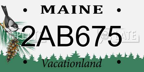 2AB675 Maine License Plate