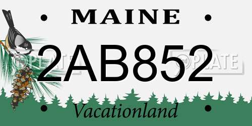 2AB852 Maine License Plate
