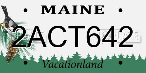 2ACT642 Maine License Plate
