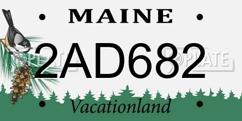 2AD682 Maine License Plate