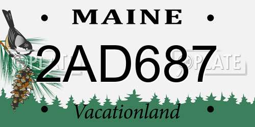 2AD687 Maine License Plate