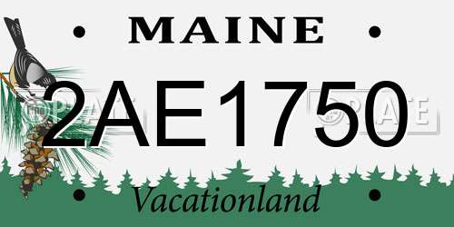 2AE1750 Maine License Plate