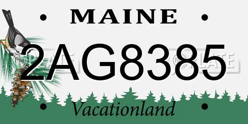2AG8385 Maine License Plate