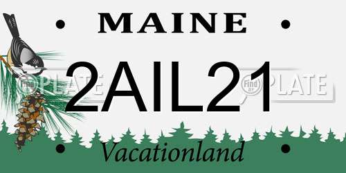 2AIL21 Maine License Plate