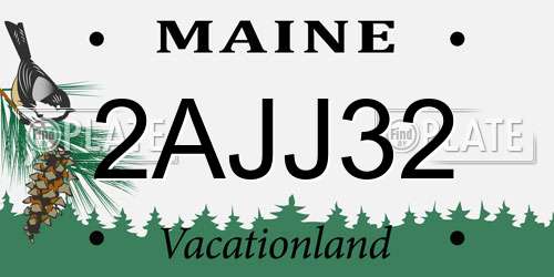 2AJJ32 Maine License Plate