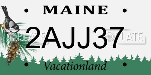 2AJJ37 Maine License Plate