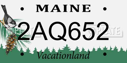 2AQ652 Maine License Plate