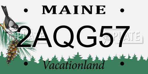 2AQG57 Maine License Plate