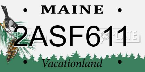2ASF611 Maine License Plate