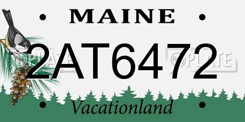 2AT6472 Maine License Plate