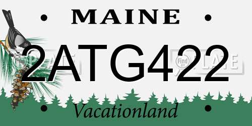 2ATG422 Maine License Plate