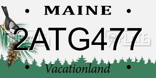2ATG477 Maine License Plate