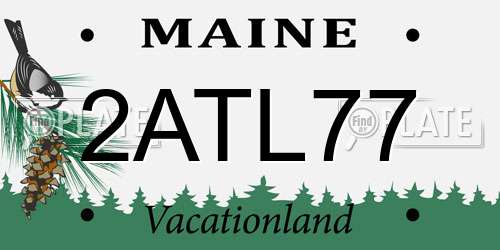 2ATL77 Maine License Plate