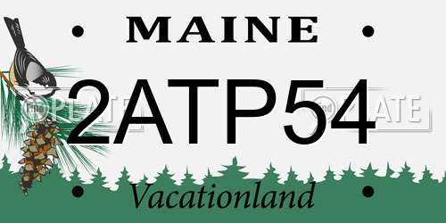 2ATP54 Maine License Plate
