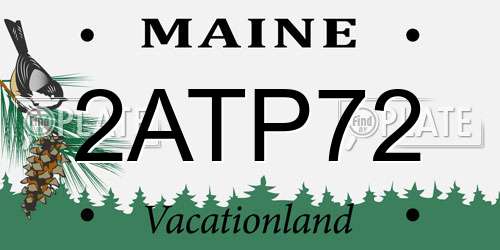2ATP72 Maine License Plate