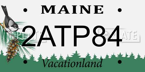 2ATP84 Maine License Plate