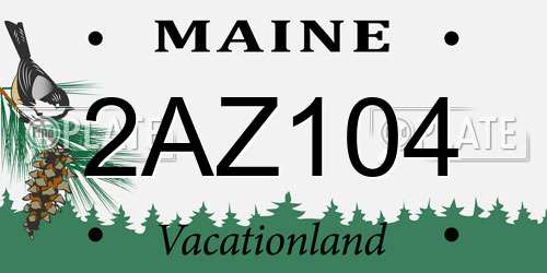 2AZ104 Maine License Plate