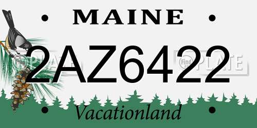 2AZ6422 Maine License Plate