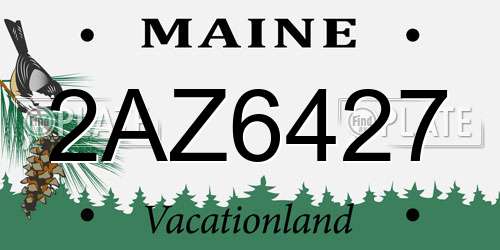 2AZ6427 Maine License Plate