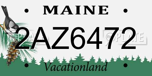 2AZ6472 Maine License Plate