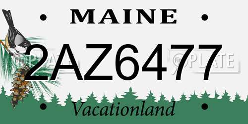 2AZ6477 Maine License Plate