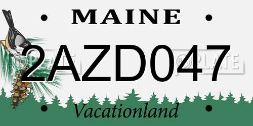 2AZD047 Maine License Plate