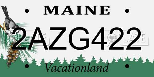 2AZG422 Maine License Plate