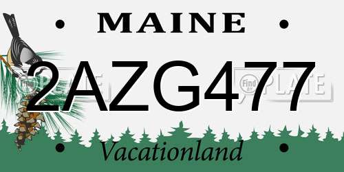 2AZG477 Maine License Plate