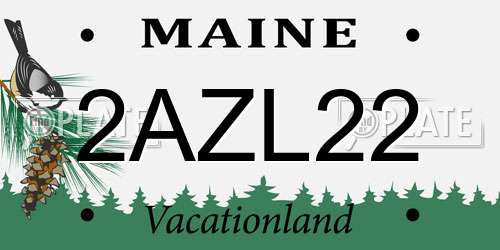2AZL22 Maine License Plate