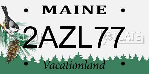 2AZL77 Maine License Plate