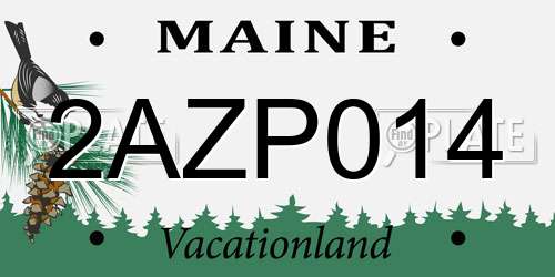 2AZP014 Maine License Plate