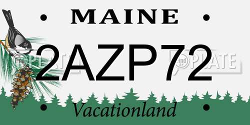 2AZP72 Maine License Plate