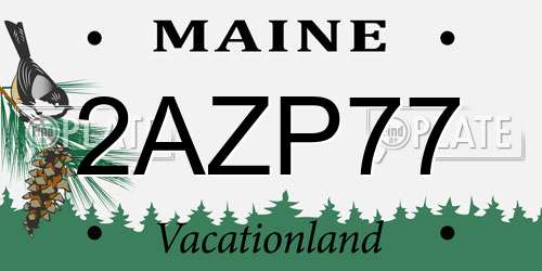2AZP77 Maine License Plate