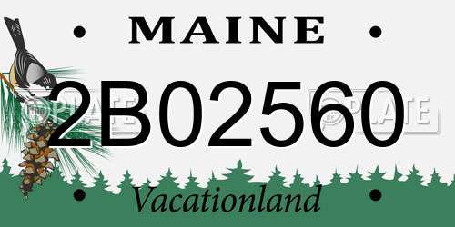 2B02560 Maine License Plate